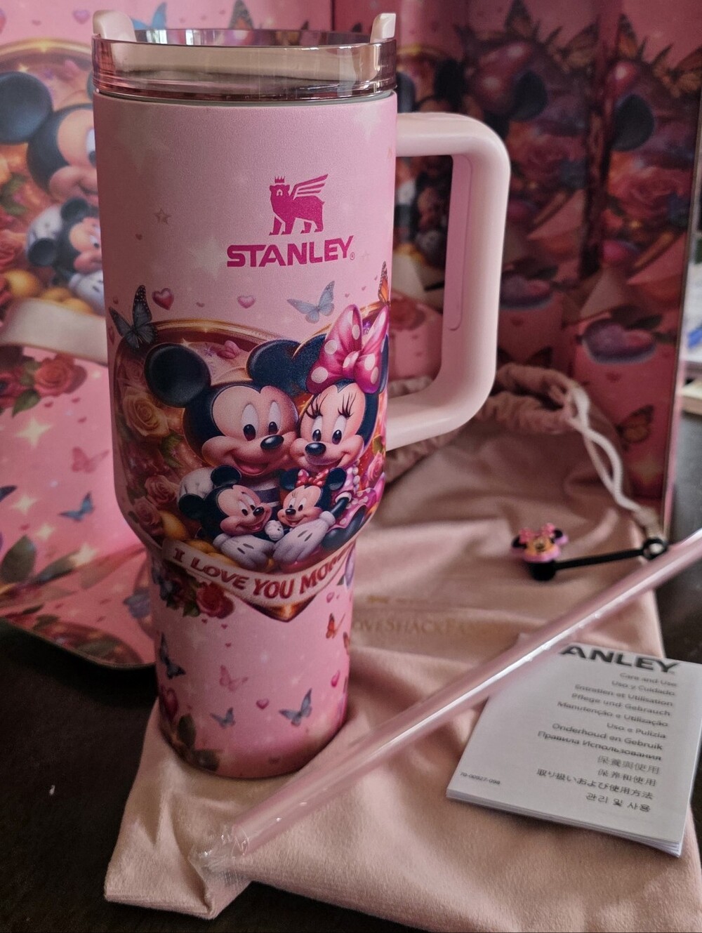 Stanley Pink Mickey & Minnie Family Travel Mug, Loveshackfancy